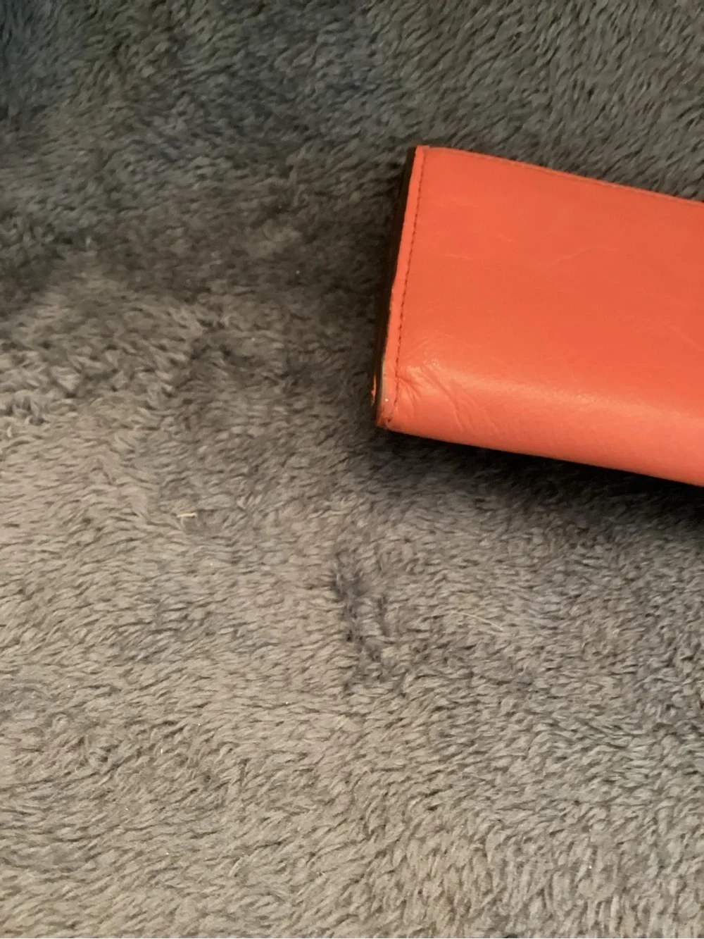 COACH Salmon Colored Vintage Leather Flap Wallet with Signature Buckle